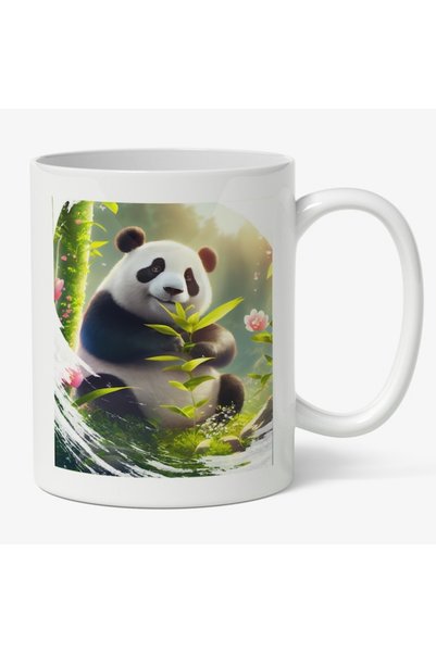 INOVATIX Personalized white mug,Happy Panda Bear,Jungle Portrait,Endangered A...