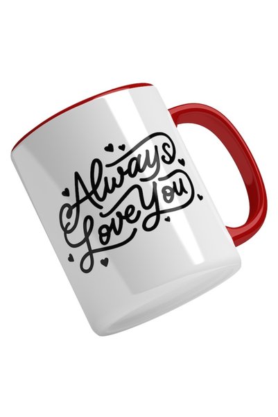 INOVATIX Cana alba personalizata, Romantic, Always Love You,Love,Indragostiti...