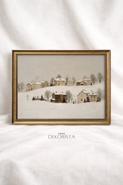 HOME DEKORİSTA Πίνακας με θέμα την Πρωτοχρονιά σε στυλ vintage χωρίς τύπωμα, ...