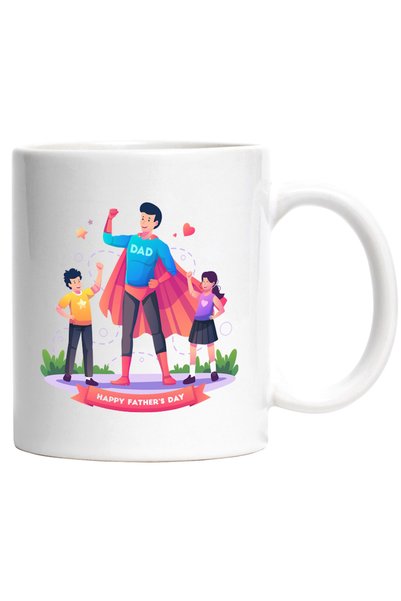 INOVATIX Personalized white mug, Happy Father's Day, Father's Day, Superhero,...