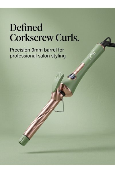 LAC Small Barrel Curling Iron, Professional Corkscrew Hair Curler with Digita...