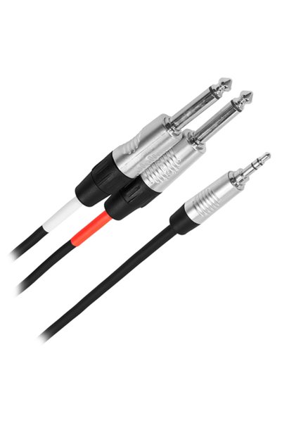 PLUGGER Καλώδιο REAN Touring Y, 3,5 mm Stereo αρσενικό σε 2x 6,35 mm Mono αρσ...