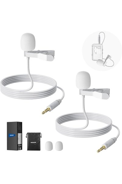 NEEWER 2 Pack Lavalier Lapel Microphone Compatible with Rode Wireless GO II 2...