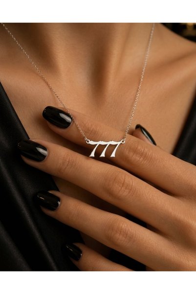 Miyoste Silver-Colored 777 Angel Number Necklace - Manifest Necklace