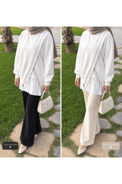 Asimetrik Fermuarlı Sweatshirt