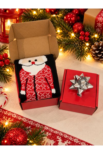 FEEMELS Božićni poklon u crvenoj kutiji - UNISEX božićna čarapa - Čarapa za p...