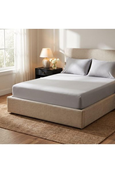 EBREEZZ King Size Fitted Sheet Set, 200x203x30 cm with 2 Pillowcases