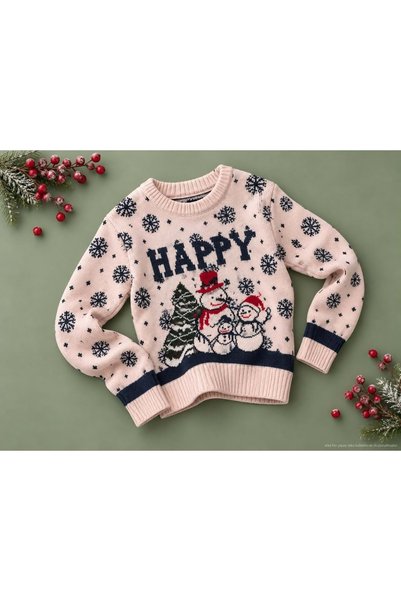 Lolliboomkids Girls' and boys' winter - christmas - new year - snow-themed kn...