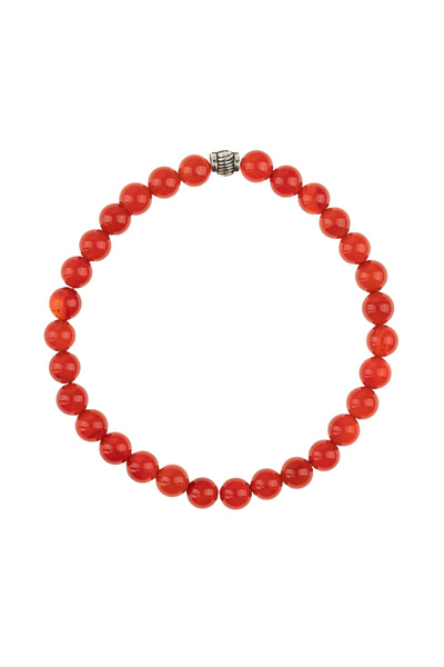 ALUULA Zawira Red Agate Natural Stone Bracelet (6mm Bead Cut)