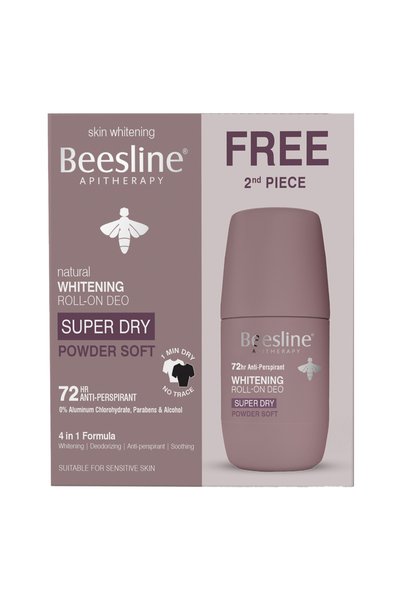 Beesline Super Dry مزيل عرق رول أون بودرة ناعمة 1+1 مجاناً