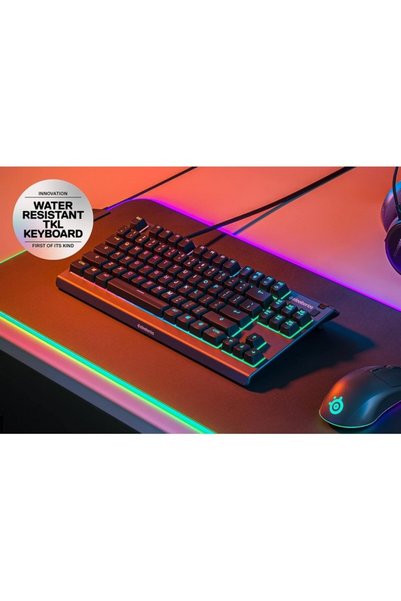 Apex Tastatura gaming SteelSeries 3 TKL RGB, Iluminare RGB, Layout US, Negru