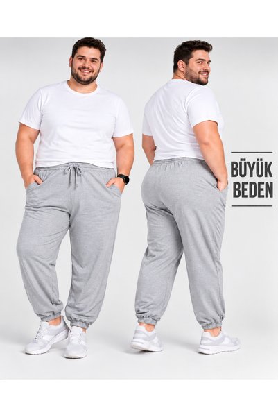 selcia MEN'S ELASTICATED-HEM PLUS-SIZE SWEATPANTS