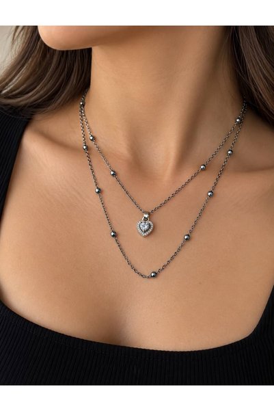 Generic Brand Women's 2-Piece Steel Necklace Set
