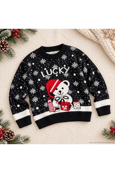 Lolliboomkids Pulover din tricot pentru fete și băieți, cu tematică de iarnă ...