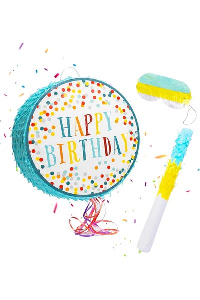 Toybox مجموعة بنياتا عيد الميلاد مع عصا ملونة، زينة حفلة عيد ميلاد سعيدة للأط...