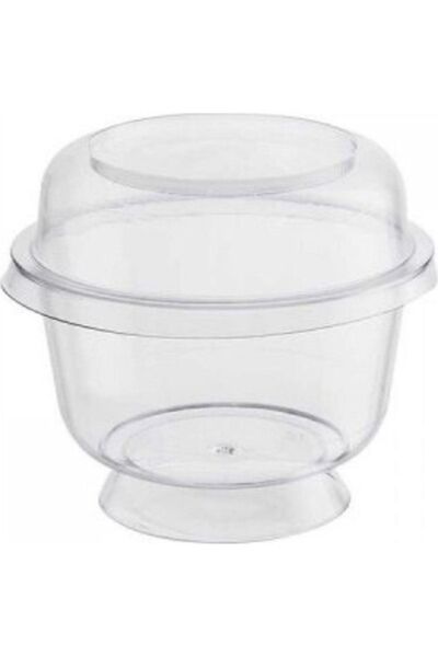Köksal Pack Standing Dessert Serving Bowls with Lids, 200 ml, 25 Pieces