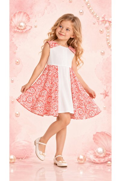 Lindissima Mercan Çiçek White Lace-Trimmed Dress with Detailed Headpiece for ...