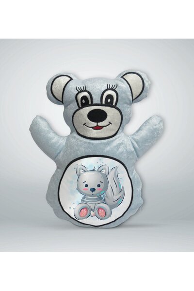 Bk Gift وسادة على شكل دب أزرق بتصميم قطة لطيفة - 1