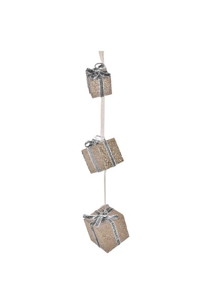 DD SHOP Decoratiune de Craciun cu Cadouri din Spuma Suspendate Bej Sampanie 63cm