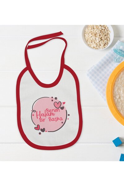 Bk Gift BK Kids "My Aunt Is Different" Red Baby Bib—1