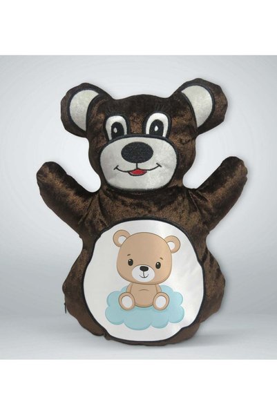 Bk Gift وسادة على شكل دب لطيف باللون البني - 4