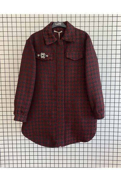 Avenna True to Size Jacket with Goose-Foot Pattern and Zipper