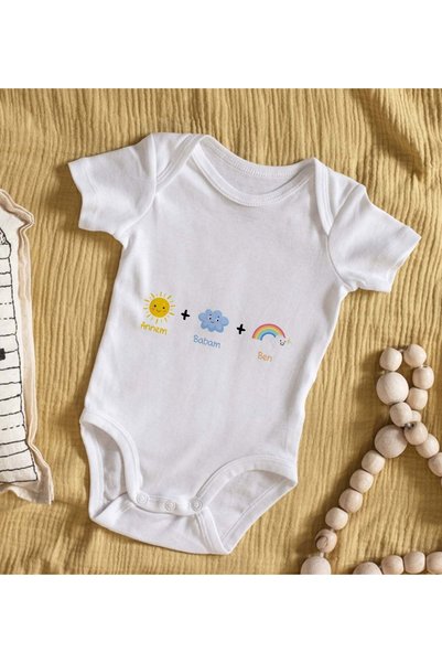 Bk Gift BK Kids "Mom, Dad, and Me" Design Baby Bodysuit - Model 1, 9–12 Months