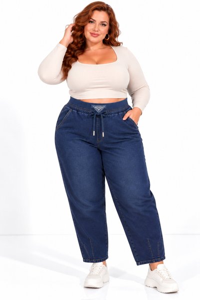MOTIVATION Plus-Size Women's High-Waisted, Wide-Leg, Elastic-Waist, Lace-Up, ...
