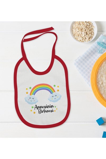 Bk Gift BK Kids "One of Mom's" Red Baby Bib with Design - 1