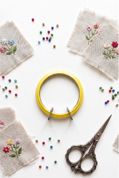 hobi dünyası evim MR Metal Short Hoop, 7 cm - Aida Cloth Cross-Stitch Hoop - ...