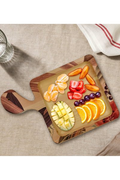 Bk Gift Square-Shaped Natural Wood Serving and Presentation Plate with Flower...