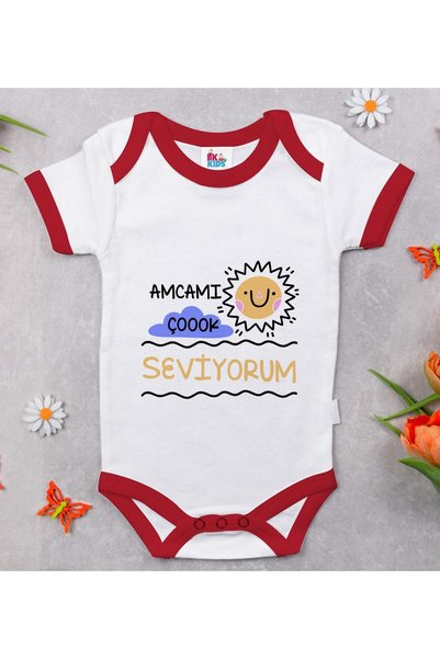 Bk Gift BK Kids "I Love My Uncle" Red Baby Bodysuit-1, 9–12 Months