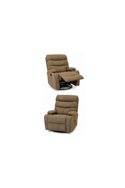 IN HOME STORE Brown Comfortable Home Rocking and Swivel Recliner Chair