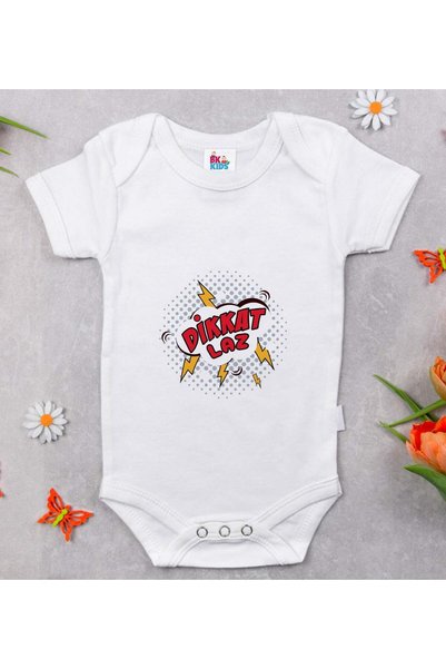Bk Gift BK Kids "Dikkat Lamé" Design White Baby Bodysuit-1, 12–18 months