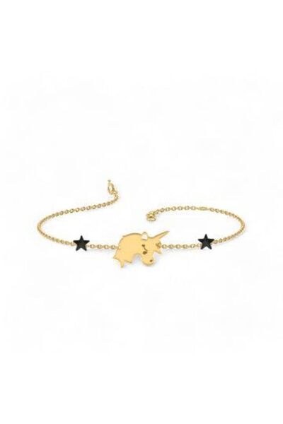 Jewelivery , Bracelet, 18KT Yellow Gold B1YK132, Unicorn Charm Design, Elegan...