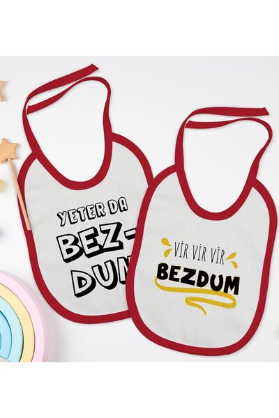 Bk Gift BK Kids Bezdum-Printed 2-Pack Red Baby Bib - 1