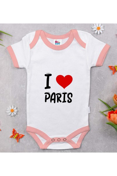 Bk Gift BK Kids "I Love Paris" Design Pink Baby Bodysuit - Style 1, 12–18 months