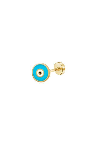 Jewelivery 18Kt Gold Enamel Turquoise Earrings with Knot Design E1YEN3
