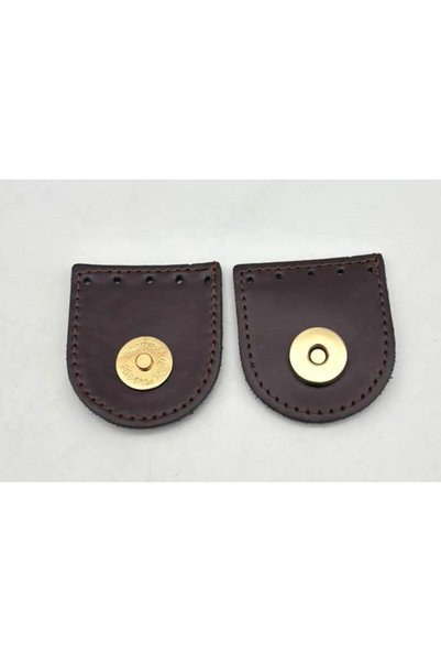 angel çanta aksesuar 5x5.5 cm Single-Stitch Coffee-Colored Magnetic Snap-Fast...