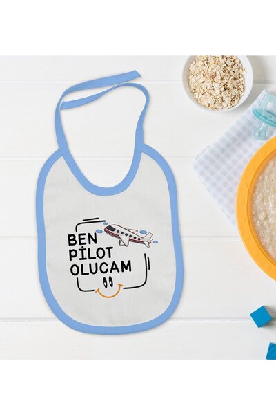 Bk Gift BK Kids "I'm Going to Be a Pilot" Blue Baby Bib - 1