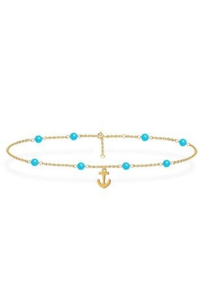 Jewelivery , Anklet, 18KT Yellow Gold A1YK9, Adjustable 22–24–26cm, Stylish F...