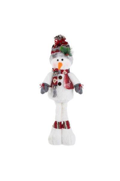 DD SHOP Figurina Decorativa de Craciun Om de Zapada cu Vesta Rosu Gri in Caro...