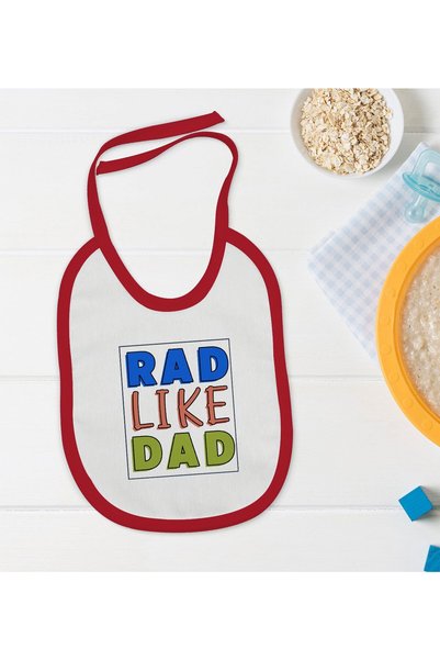 Bk Gift BK Kids "Rad Like Dad" Red Baby Bib - 1