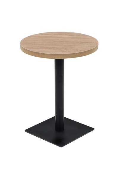 Syfax Masă bistro, MDF și oțel, rotundă, 60x75 cm, culoare stejar