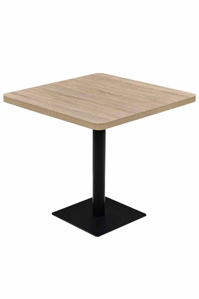 Syfax Masă bistro, MDF și oțel, pătrată, 80x80x75 cm, culoare stejar