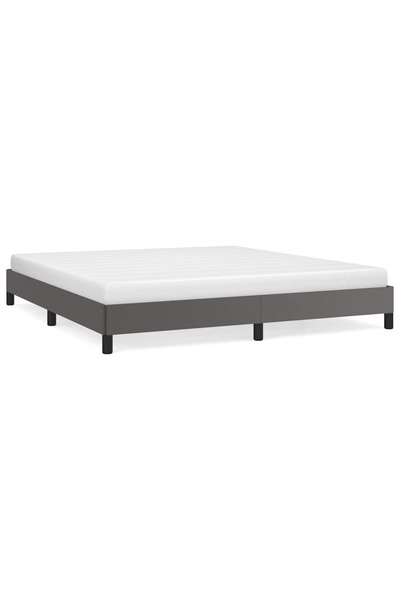 Syfax Cadru de pat, gri, 180x200 cm, piele ecologică