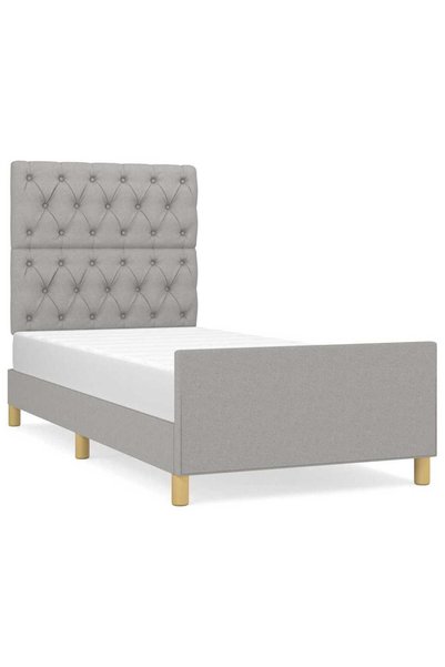 Syfax Cadru de pat fără saltea, gri deschis, 80x200 cm, textil