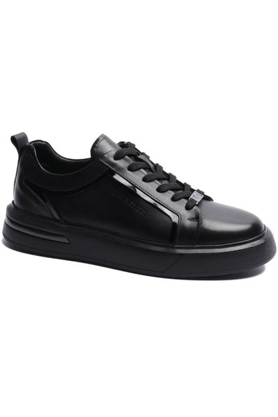 Pierre Cardin 12-10447 حذاء رجالي جلدي أسود فاخر.