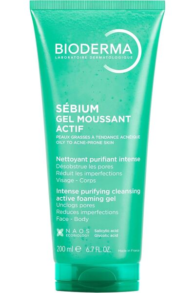 Bioderma Sebium Gel Moussant Actif Intense Purifying Cleansing Foaming Gel, 2...