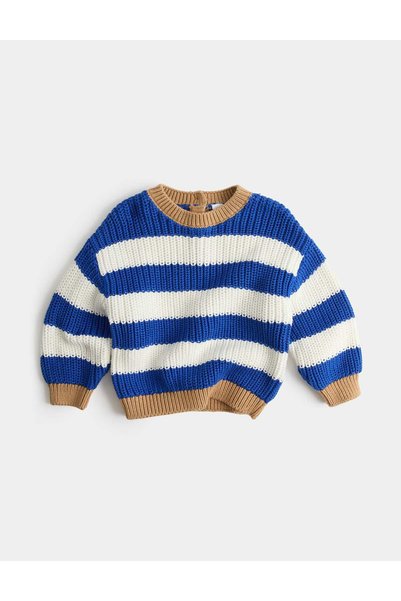 Marks & Spencer Pulover din bumbac pur cu dungi (0-5 ani)